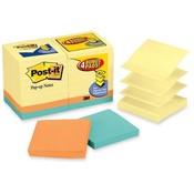 3M Commercial Office Supply Div. Original Pop-up Notes,100 Sheets,3"x3",18/PK,Yellow/Bright
