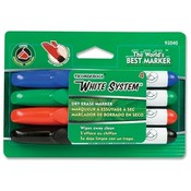 Dixon Ticonderoga Company  Dry-Erase Marker, Chisel Tip, 4/ST, BK/RD/BE/GN