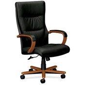 Basyx Executive High-Back Lthr Chair, 27"x35"x45-1/2", Bourbon CY