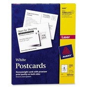 Avery Consumer Products Laser/Inkjet Postcard,Perforated,5-1/2x4-1/4,200/BX,White Wholesale Bulk