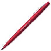 Paper Mate Flair Pen, Point Guard Tip, 12/DZ, Red Barrel/Ink