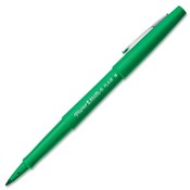 Paper Mate Flair Pen, Point Guard Tip, 12/DZ, Green/Ink