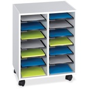 Safco Products Company 14-Compartment Orgnzr, 4-Casters, 21-1/2x13-1/2x26,Gray Wholesale Bulk