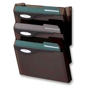 Rubbermaid  Wall File Starter Set, 4 Compartment, 13"x4"x17", Smoke