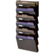 Rubbermaid  Wall File System Set, 7 Compartments, 13"x4"x29-1/4", Smoke