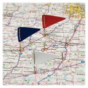 Gem Office Products, LLC.  Triangular Map Flags,3/16" Head,1" L,75/BX,Red/White/Blue