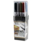 Uchida of America  Double-Tip Marker,Medium/Fine Points,Water-Base Ink,Assorted
