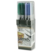 Uchida of America  Double-Tip Marker,Medium/Fine Points,Water-Base Ink,Assorted