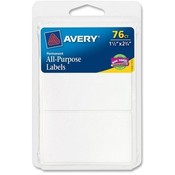 Avery Consumer Products  All-Purpose Labels,Permanent,1-1/2"x2-3/4",75/PK,White