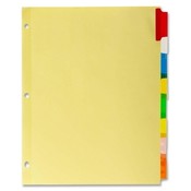 Kleer-Fax, Inc.  Insertable Indexes,3-Hole Punched,8-Tabs,11"x8-1/2",Assorted