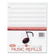 Roaring Spring Paper Products Music Refill Paper, 3-Hole, 11'x8-1/2', 20SH/PK, White Wholesale Bulk