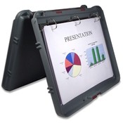 Saunders Manufacturing  Portable Desktop,1" Cap.,3-Ring,11-1/4"x13-1/2",Charcoal GY