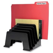 Kantek  Organizer Sorter, Five Compartments, 8"x5-3/4"x6", Black