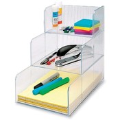 Sparco Products  Storage Oraginzer, 3 Compartment, 12"x9-3/8"x12", Clear