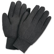 R3 Safety  Jersey Work Gloves, Reversible, Large, Brown