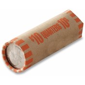 MMF Industries Tubular Coin Wrapper, 10 Quarters, 1000/PK, Orange