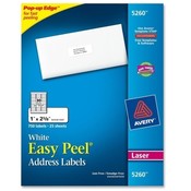 Avery Consumer Products  Laser Labels, Mailing, 1"x2-5/8", 750/PK, White