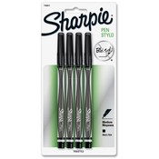 Sanford Ink Corporation Sharpie Pen, Permanent, Medium Point, 4/PK, Black