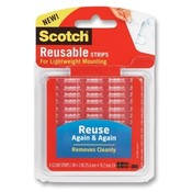 3M Commercial Office Supply Div.  Reusable Tabs, Adhesive, 1"x3", 6 Squares/PK, Clear