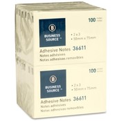 Business Source Adhesive Notes, 100 Sheets, 2"x3", 12/PK, Yellow