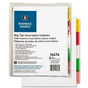 Business Source  Index Dividers, 5-Tabs, 11"x8-1/2", White Stock/Multi Tabs