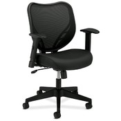 Basyx Mid-Back Chair, 26"x29"x39-3/4", Black