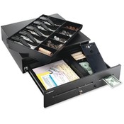 MMF Industries Cash Drawer,High Security,Steel,16-3/4"x18"x4-3/4",Black