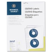 Business Source  CD/DVD Labels, Laser/Inkjet, 50/PK, White