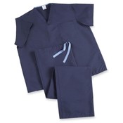 Medline Industries, INC.  Scrub Pants, Reversible, Heavyweight, Small, Dark Blue