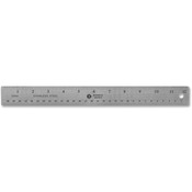 Business Source  Stainless Steel Ruler, 12" L, Nonksid, Silver