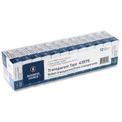 Business Source  Transparent Tape, 1" Core, 3/4"x1000", 12/PK, Clear