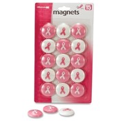 Officemate International Corp  Magnets, Circle, 15/PK, Pink/White