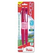 Pentel of America, Ltd. Mechanical Pencil, Twist-Eraser, .7mm, 2/PK, Pink