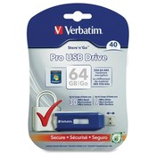 Verbatim Corporation USB Drive, 64GB, Blue