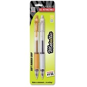 Zebra Pen Corporation Gel Pen, Retract, Rubber Grip, 1.0mm, 2/PK, CL/Metallic Ink Wholesale Bulk
