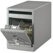 Sentry Safe Safe, Drop Slot, Dual Key Lock, 6"x12-1/4"x8-1/2", Gray