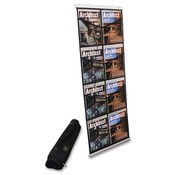 Deflect-O Corporation Magazine Floor Stand,Portable,8 Pockets,20"x14-1/2"x54",BK