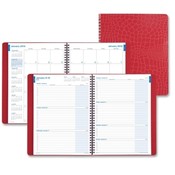 Day-timer  Weekly/Monthly Planner, 2PPW, 7-1/4"x9", Red