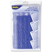 Helix USA  Lettering Guide, Asst Font, 4 PC, Assorted