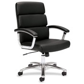 Basyx Work Chair, Height Adjust, 24-3/4"x24"x39-43-1/2", LTH/BK