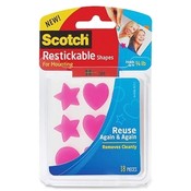 3M Commercial Office Supply Div.  Restickable Shapes, Adhesive, 18/PK, Pink