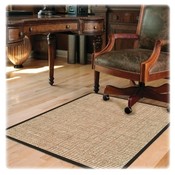 Deflect-O Corporation Chairmat, Chunky Wool Jute, Hard Floor, 46"x60", Tan