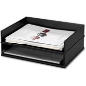 Victor Technologies Stacking Letter Tray, 13x10-9/16x3-1/4, Midnight Black Wholesale Bulk