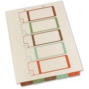 Selco Industries, Inc.  TOC Dividers, Ltr, 5-Tab, 75lb, Bottom Tab, Ivory