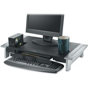 Fellowes Mfg. Co. Premium Monitor Riser,Adjust Hght,27"x14-1/16"x4-3/16",BK/SR