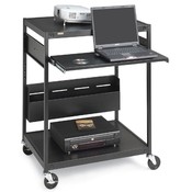 Bretford Manufacturing Inc Data Projector Cart, 4 Outlets, 20' Cord, 24"x18"x42", Black