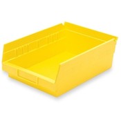 Akro-Mils  Shelf Bin,Grease/Oil Resistant,8-3/8"x11-5/8"x4",Yellow