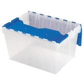 Akro-Mils  Keep Box, 12-Gallon, 15"x21-1/2"x12-1/2", Clear/Blue