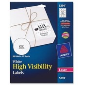 Avery Consumer Products  Large Round Laser Labels, 2-1/2" Diameter, 300/PK, White