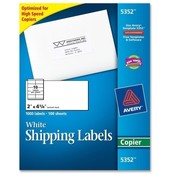 Avery Consumer Products  Copier Label, Mailing, 2"x4-1/4", 1000/BX, White
